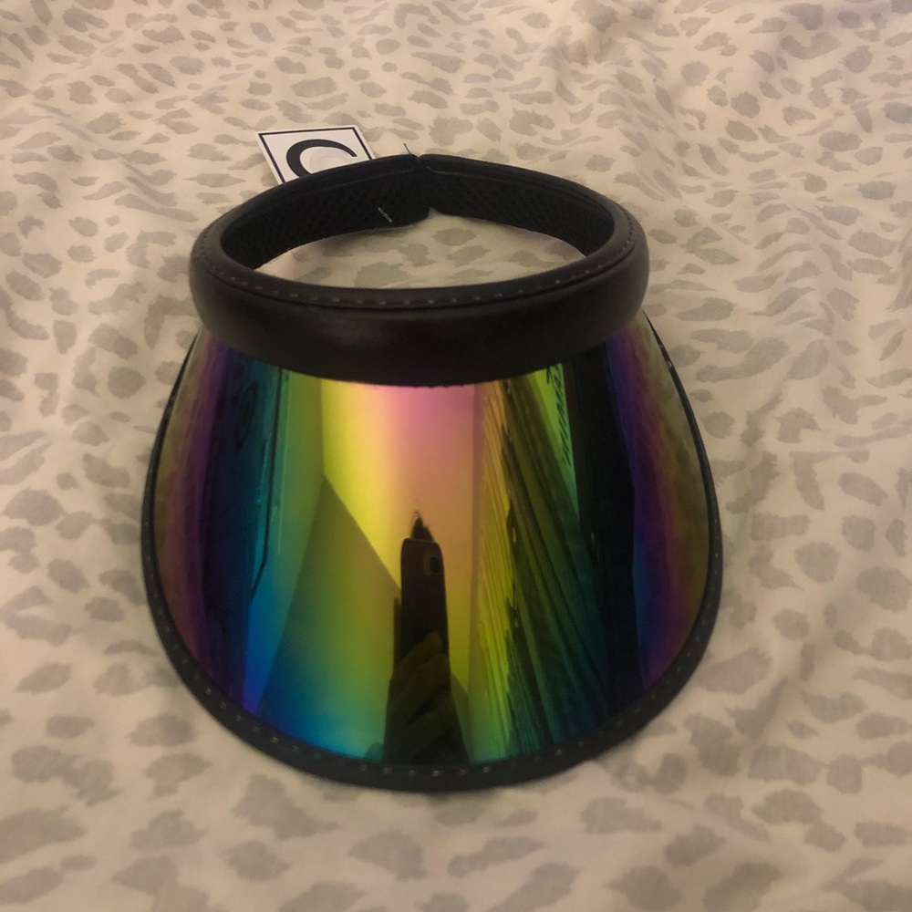 Holographic black sun visor festival rave